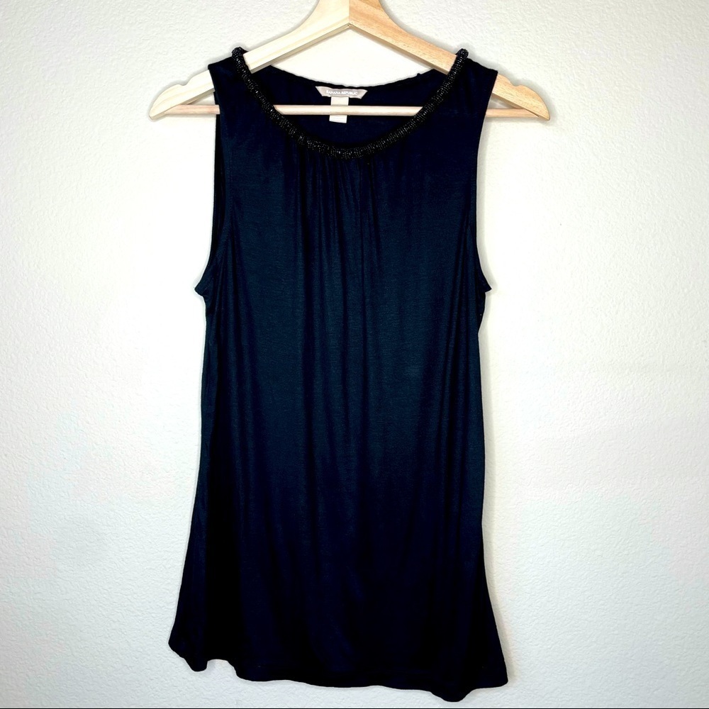 Banana Republic Tank Top Beading Detail Small Black